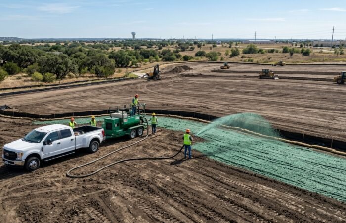 Soil Stabilization in Kyle, TX at a professional construction site